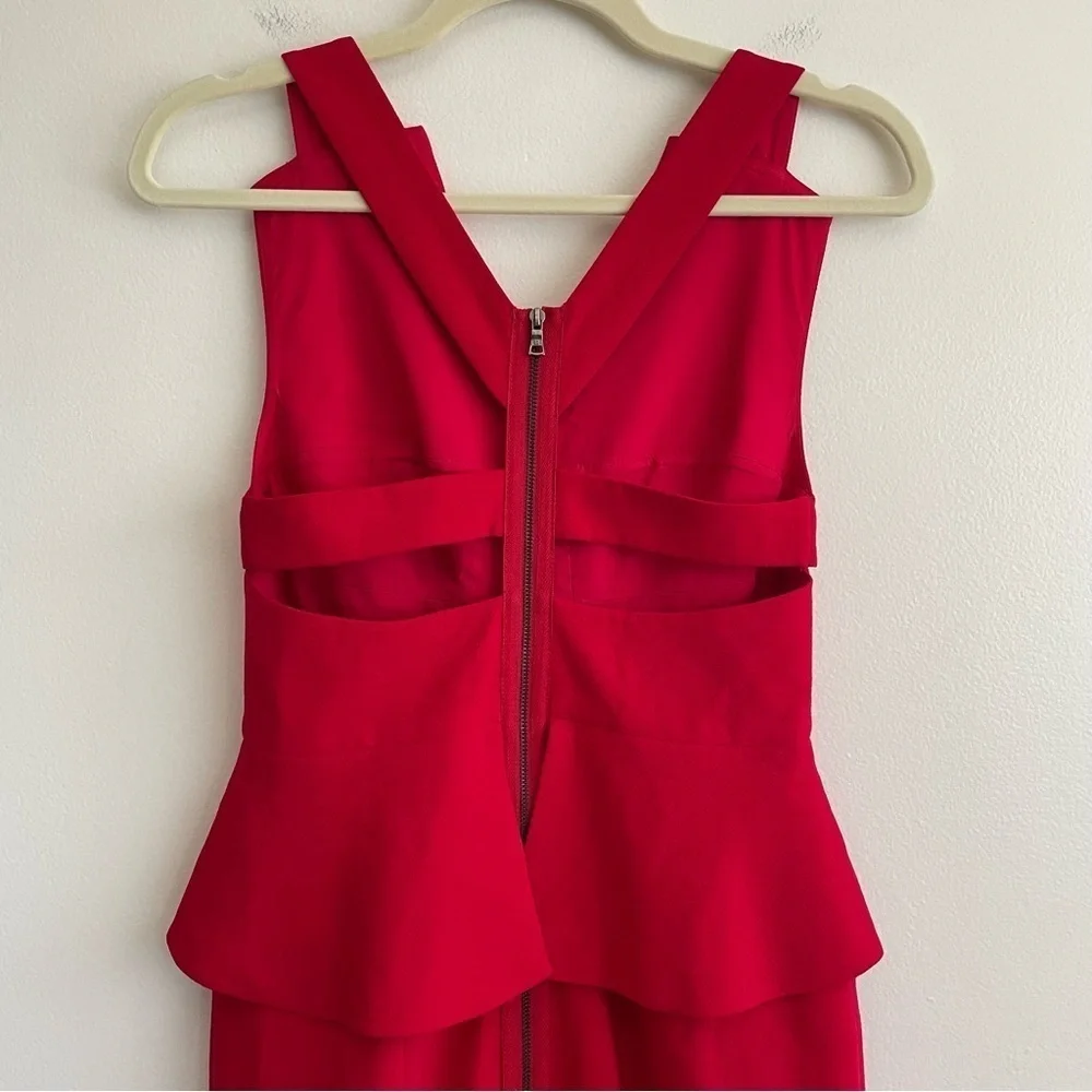 Cushnie et Ochs red cut out dress back zip cherry sexy going out event valentine